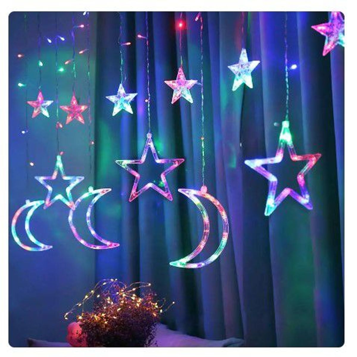 GENERICO - Guirnalda de luces LED de 220V cortina de hadas intermitente