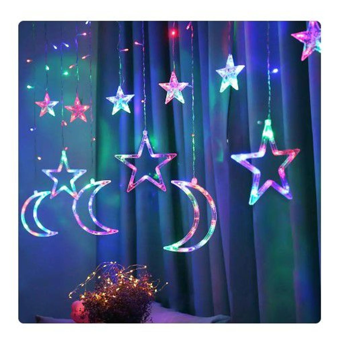 GENERICO - Guirnalda de luces LED de 220V cortina de hadas intermitente