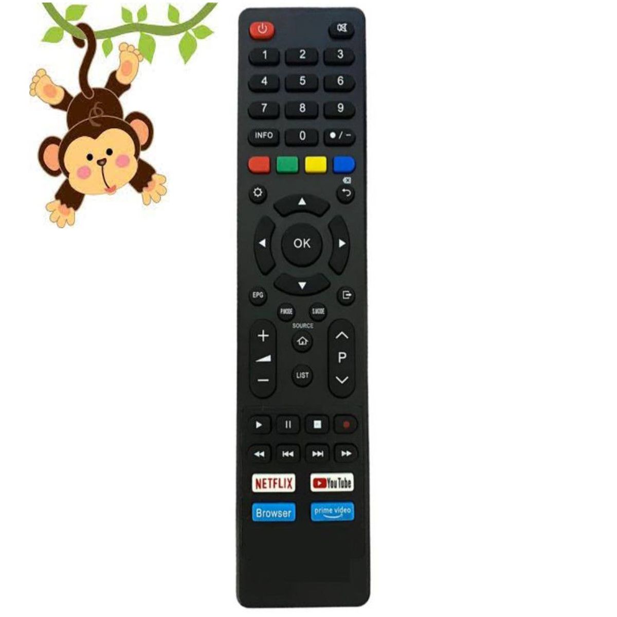 UNIVERSAL - Control Remoto Para Tv Aiwa Smart Tv Modelo Aw32b4sm  Pilas