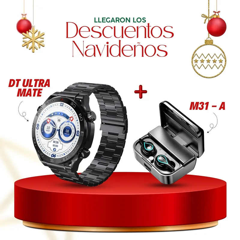 OEM - SMARTWATCH DT ULTRA MATE color negro + AUDÍFONO