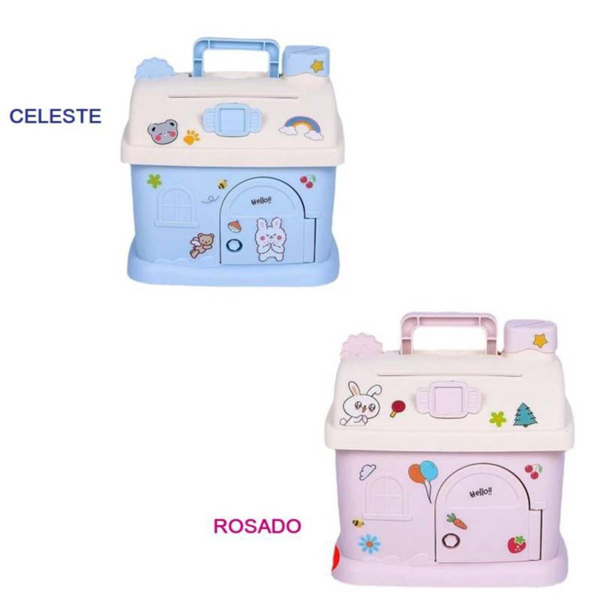 GENERICO - Alcancia Casita Kawaii Pequeña - Celeste