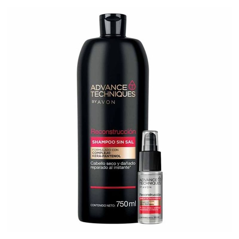 AVON - Advance Techniques Shampoo Sin Sal Reconstrucción con Serum