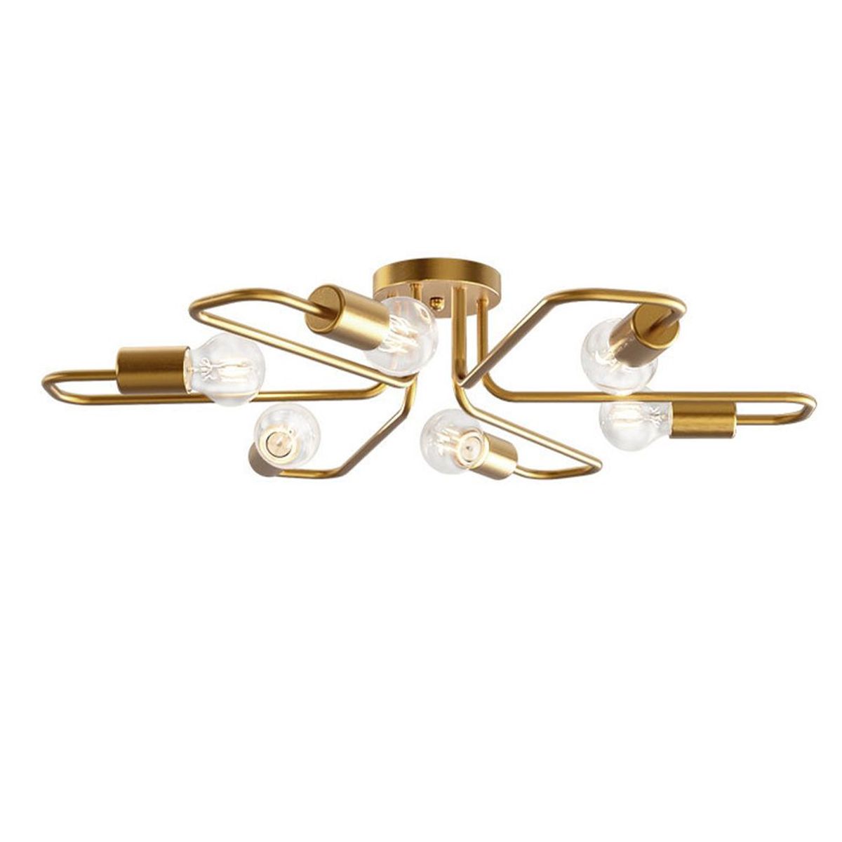 HOME NEAT - Lámpara de Techo Industrial E27 6 Luces Cobre