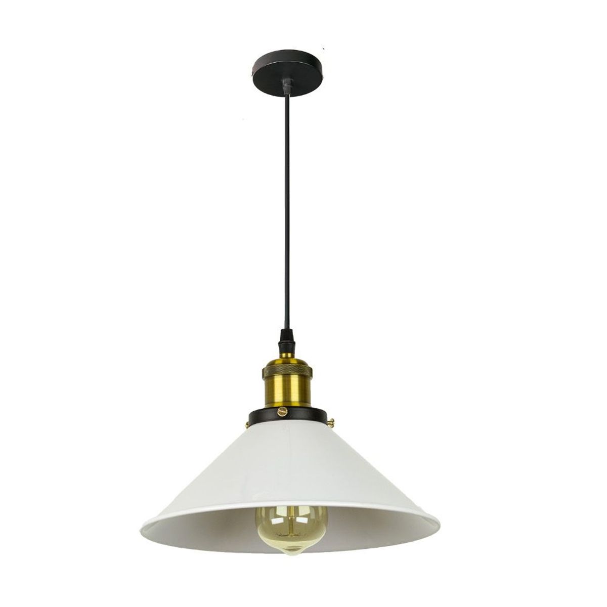 HOME NEAT - Lámpara Colgante Industrial Φ22cm E27 Blanco