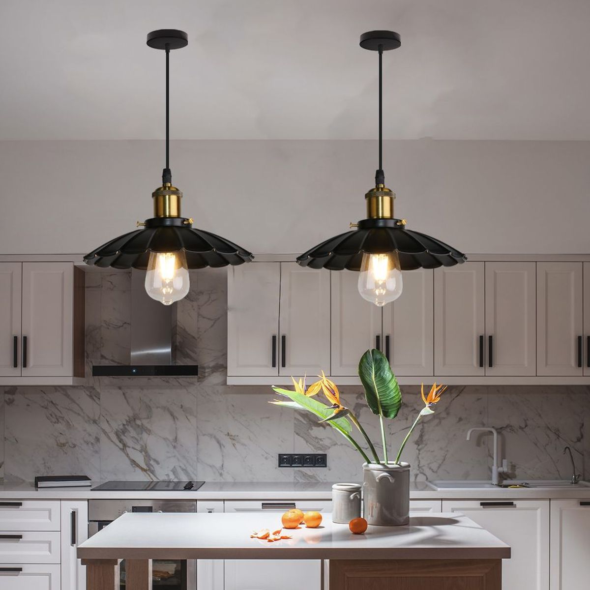 HOME NEAT - Lámpara Colgante Industrial Φ25cm E27