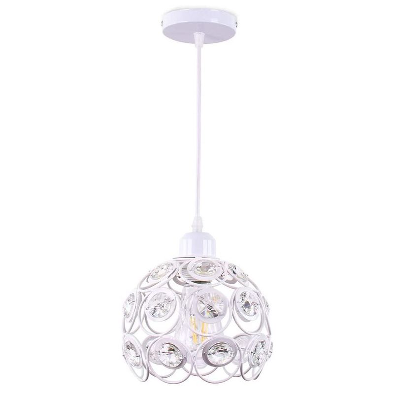 HOME NEAT - Lámpara Colgante de Cristal  Forma Circular Ø18cm Blanco
