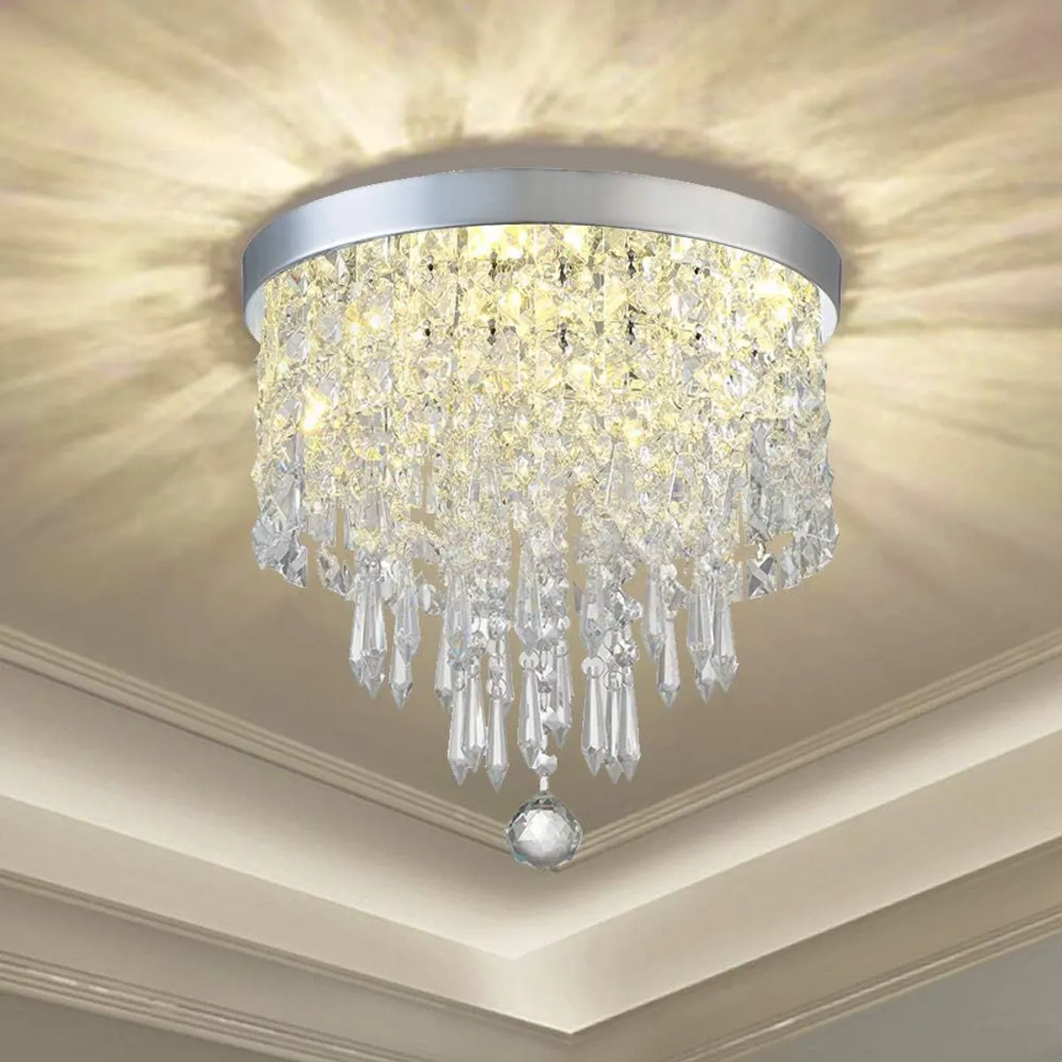 HOME NEAT - Lámpara de Techo Cristal Ø25cm - Incluye 3 LED Blanco frío