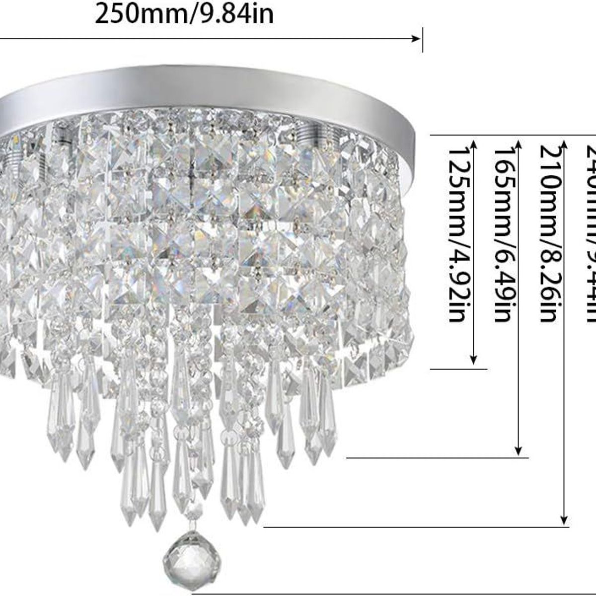 HOME NEAT - Lámpara de Techo Cristal Ø25cm - Incluye 3 LED Blanco frío