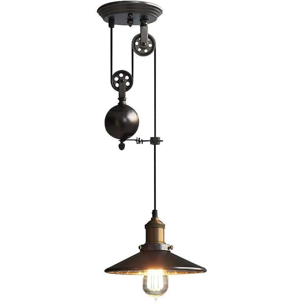 HOME NEAT - Lámpara Colgante de Polea Industrial E27