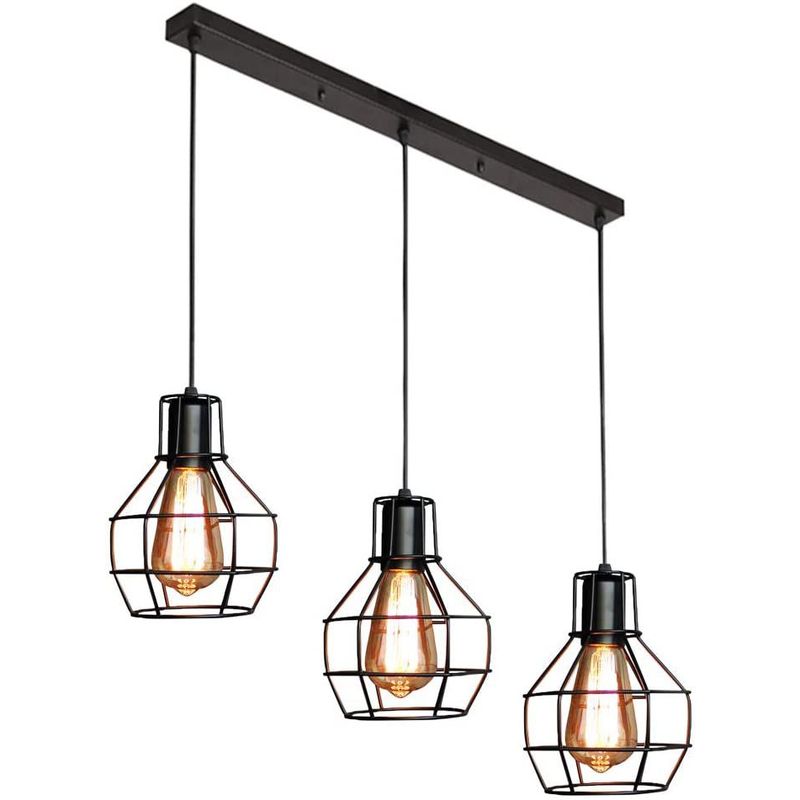 HOME NEAT - Lámpara colgante de Metal 3 Luces E27