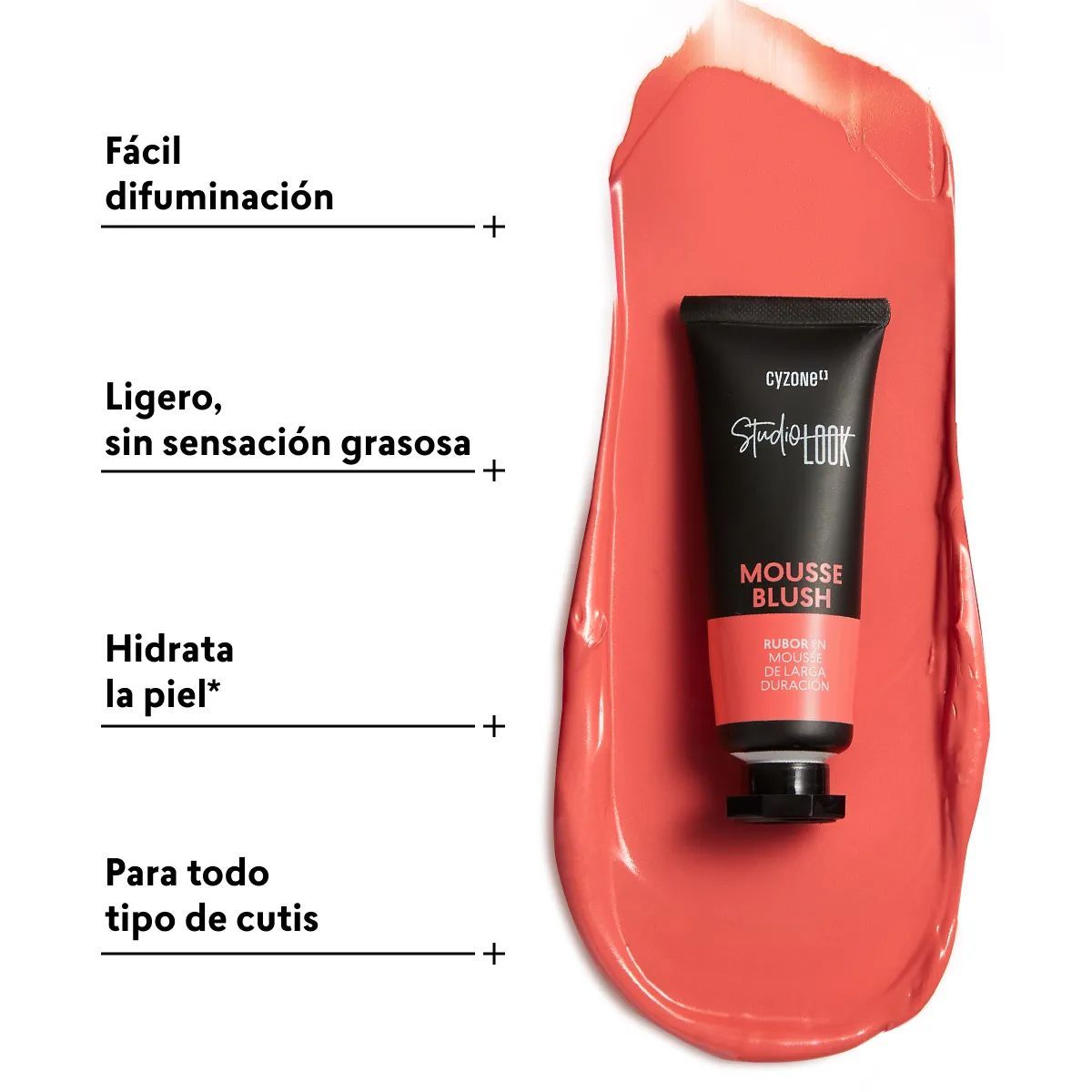 CYZONE - Rubor Mousse Blush SUNNY BLUSH Studio Look
