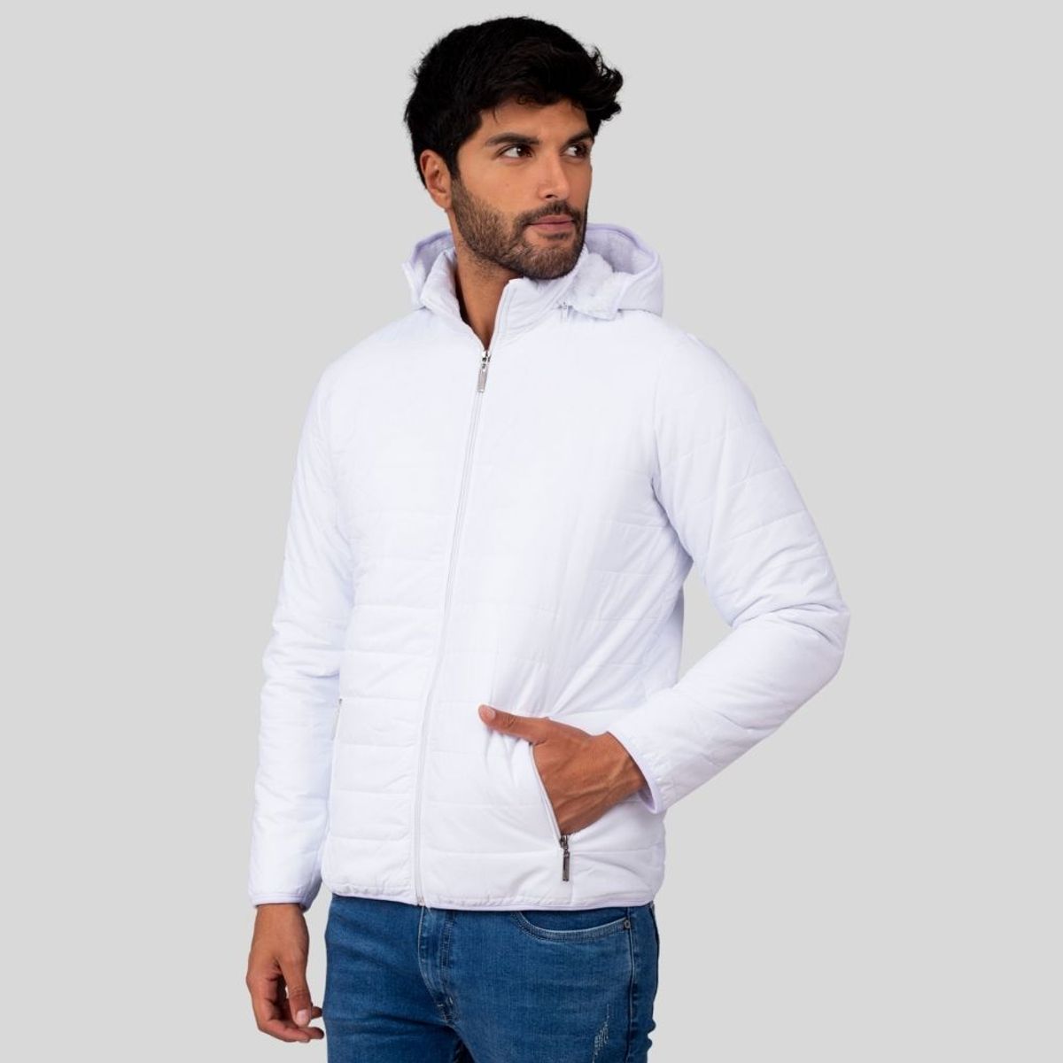 JUSTO - CASACA BLANCO ACOLCHADO  - CABALLERO SLIM FIT