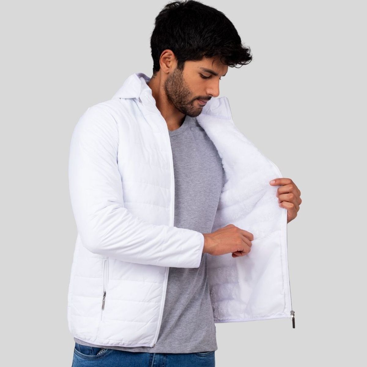 JUSTO - CASACA BLANCO ACOLCHADO  - CABALLERO SLIM FIT