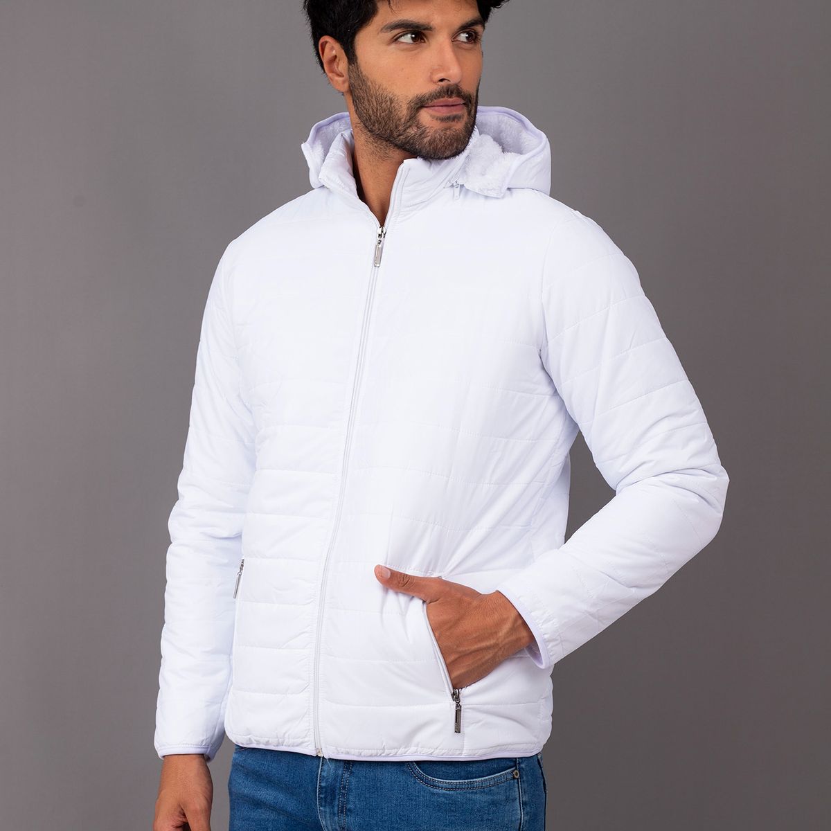 JUSTO - CASACA BLANCO ACOLCHADO  - CABALLERO SLIM FIT