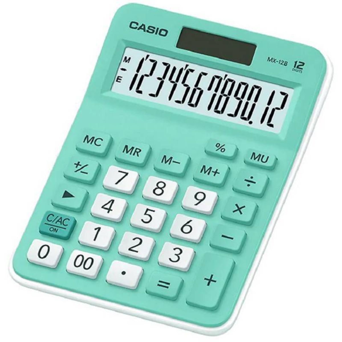 GENERICO - Calculadora Casio 12 Dígitos Solar y Pilas Verde