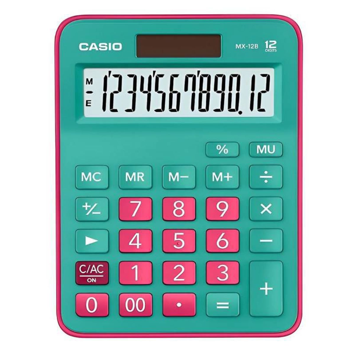 GENERICO - Calculadora CASIO MX-12B Edición Bicolor Verde Fucsia