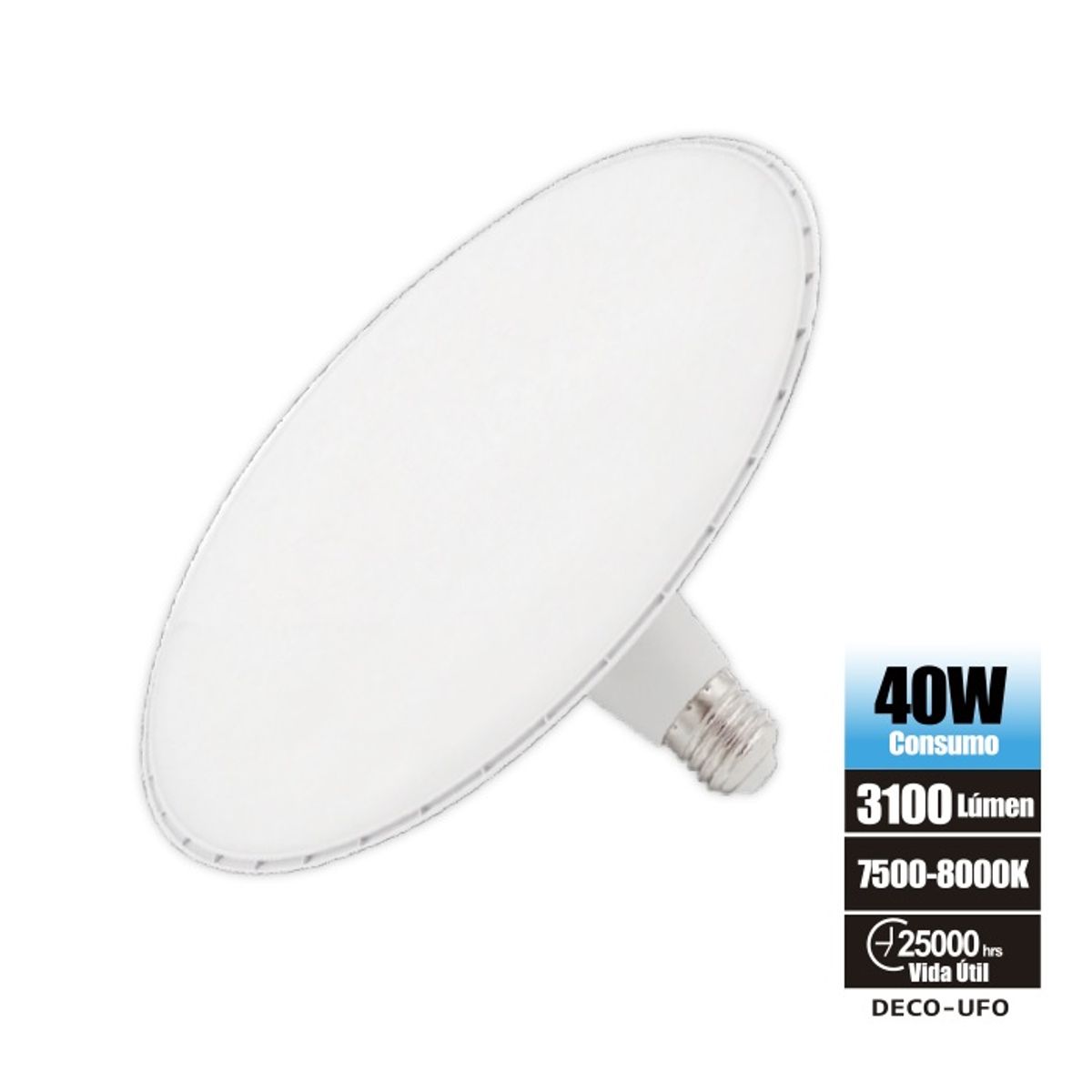 OPALUX - Luminaria Ovni Desmontable luz blanca 40W OP-UF75-40WB OPALUX