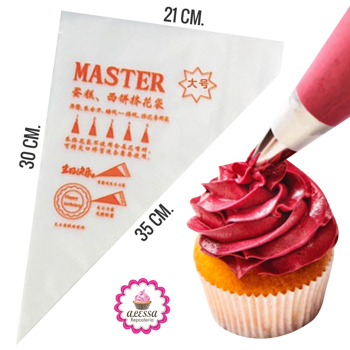 GENERICO - 500 Mangas desechables pasteleras para Reposteria tamaño M