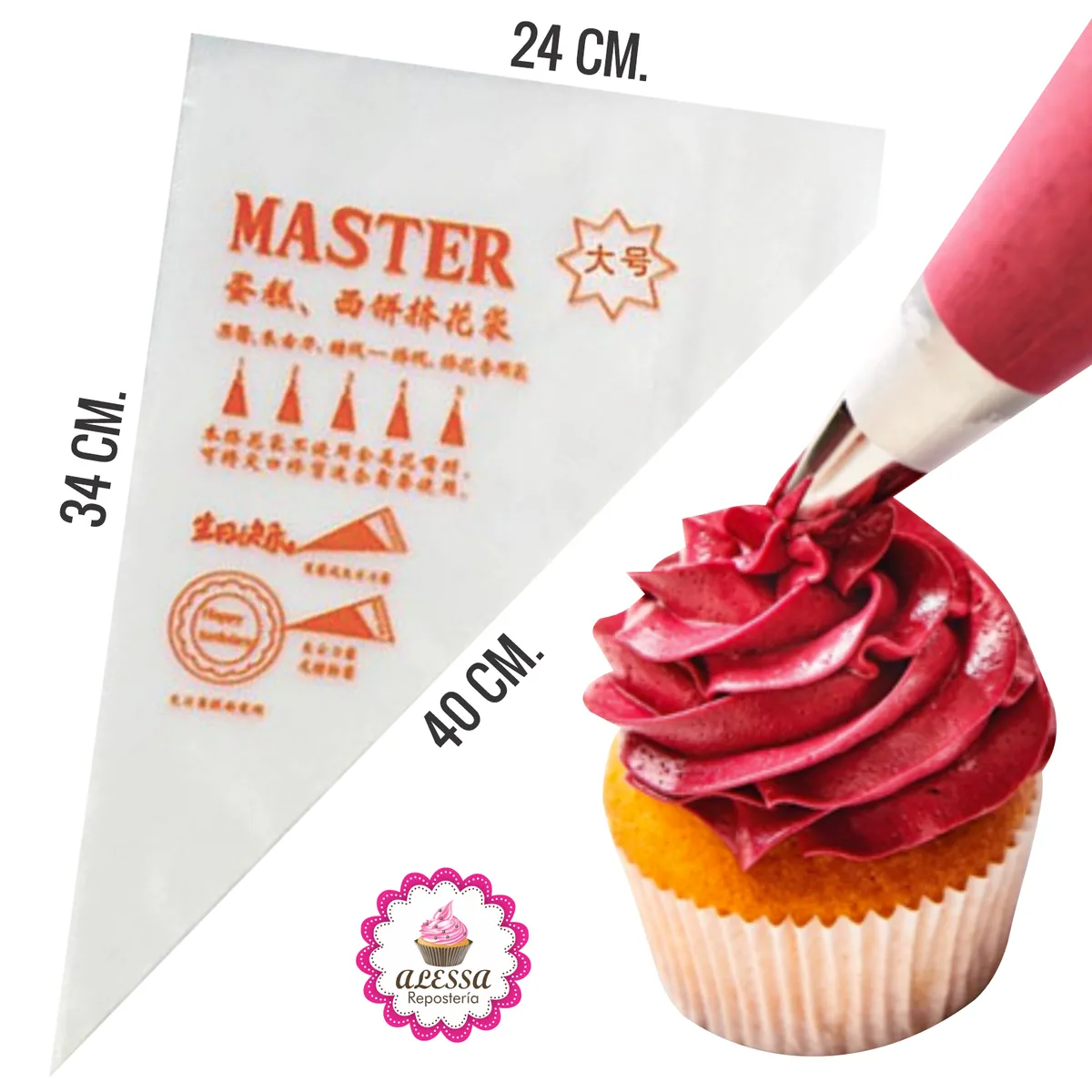 GENERICO - 500 Mangas desechables pasteleras para Reposteria tamaño L