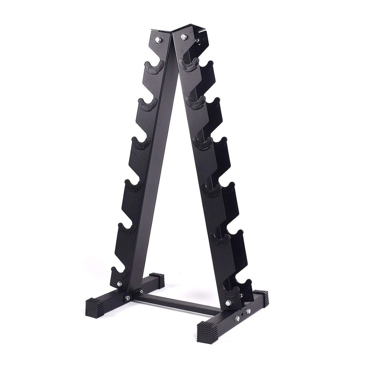 ALPHA GYM - Soporte de mancuernas rack para pesas alta resistencia Black