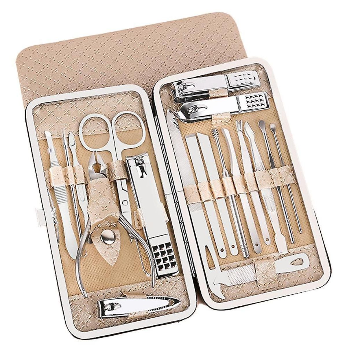 GENERICO - Set 19 Piezas Cortauñas Manicure Pedicure  Acero Inoxidable