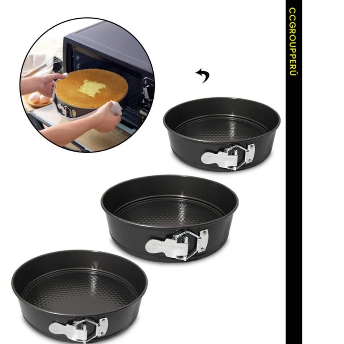 GENERICO - Set de 3 Moldes para Repostería Antiadherente