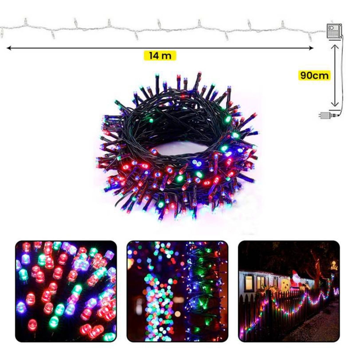 GENERICO - Luces de Navidad 300 Focos Multicolor Musical