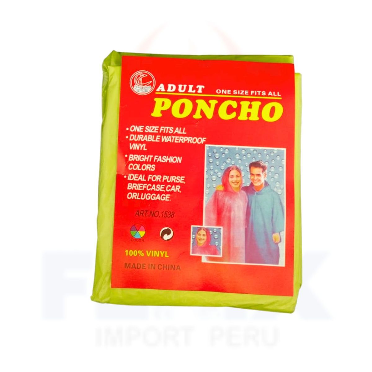 GENERICO - Poncho de Lluvia Impermeable de Manga Larga - Amarillo