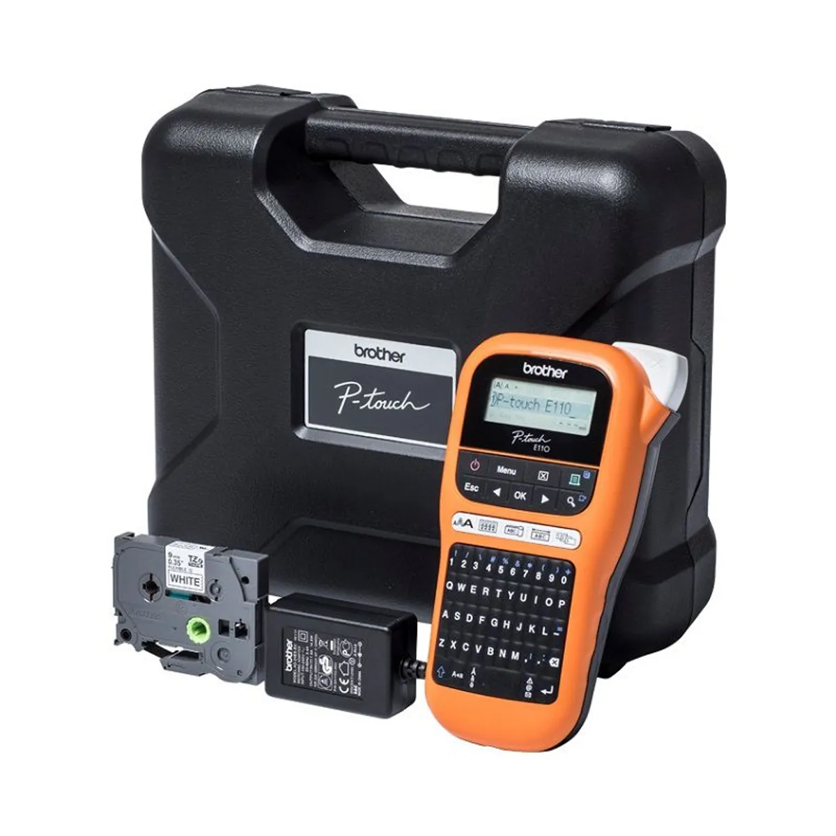 BROTHER - Rotuladora Brother PT-E110VP Portátil 20MMS NegroNaranja