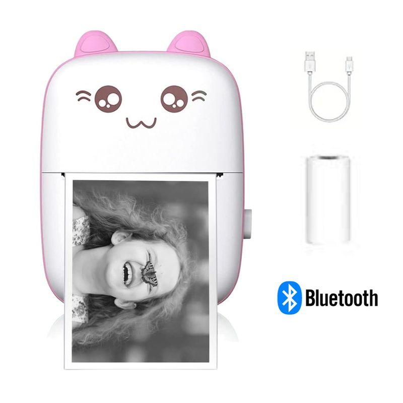 GENERICO - Mini Impresora Térmica Kawai Inalámbrica Recargable Rosa