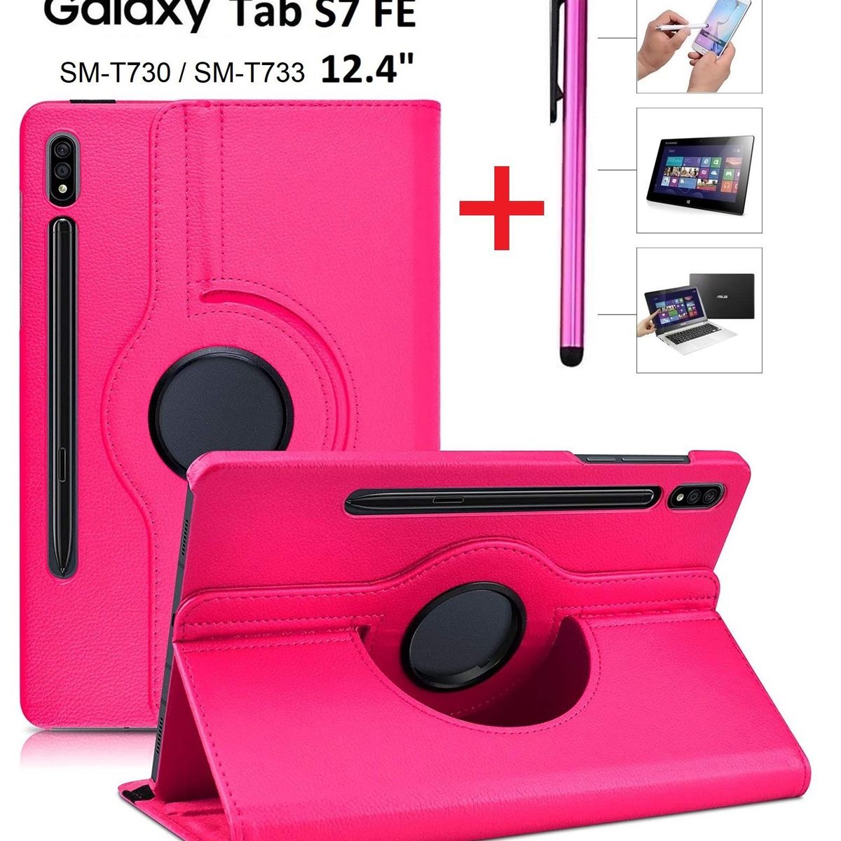 GENERICO - Funda Giratoria Y Lapiz Optico para Samsung Tab S7 Fe 124 SM-T730