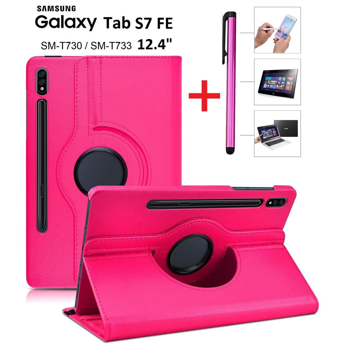 GENERICO - Funda Giratoria Y Lapiz Optico para Samsung Tab S7 Fe 124 SM-T730