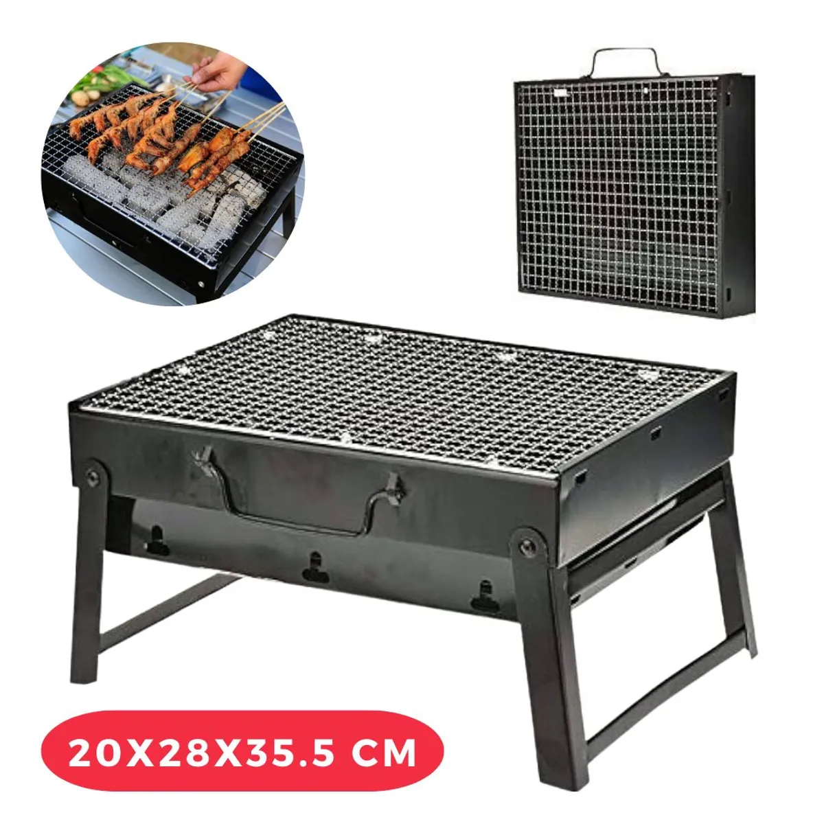 GENERICO - Mini Parrilla BBQ Barbacoa Plegable Portátil para Carbón