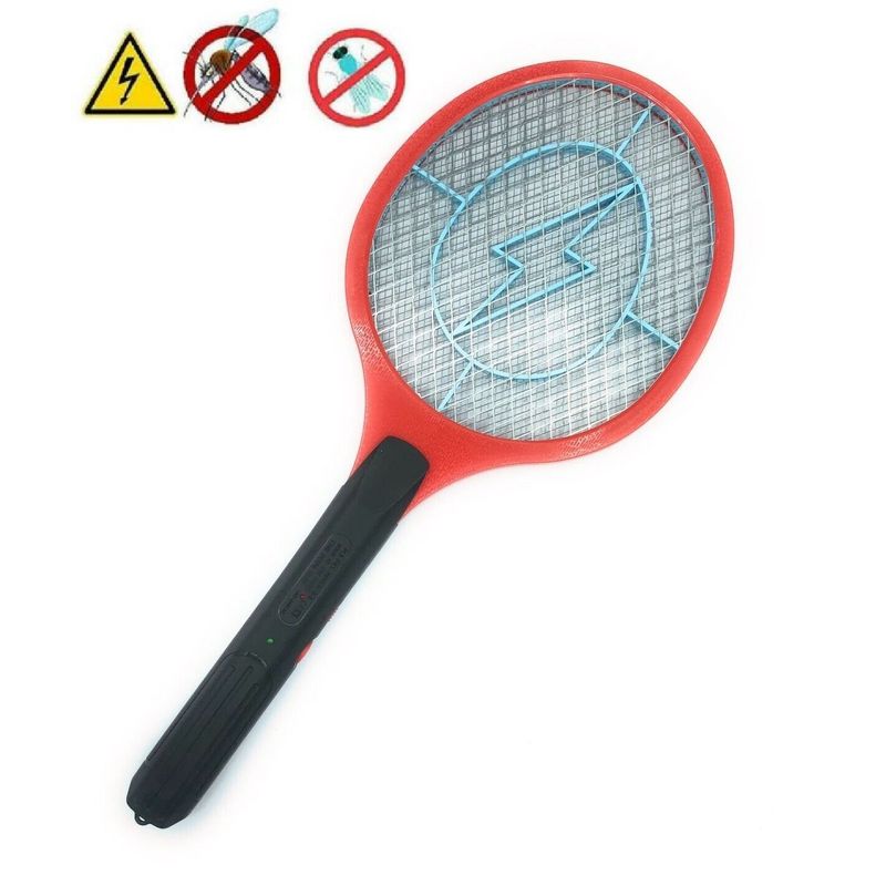 GENERICO - Matamoscas eléctrica 46cm raqueta enchufe recargable