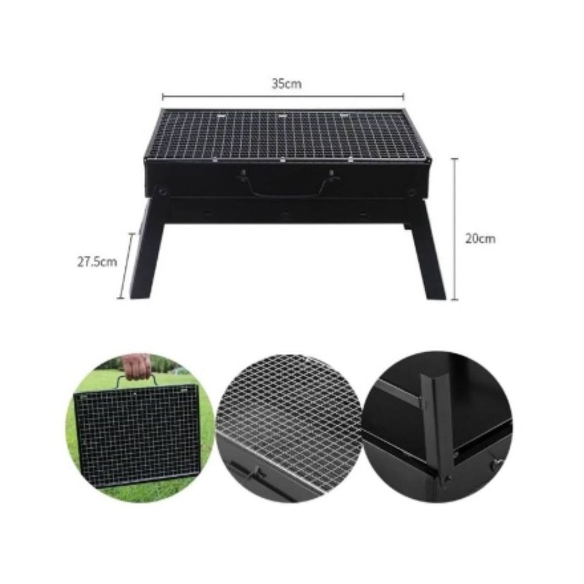 GENERICO - Parrilla Plegable Barbacoa BBQ para Carbón