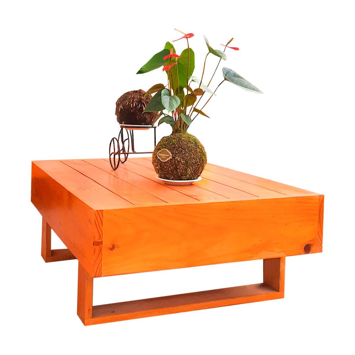 GENERICO - Mesa de centro Alys de Madera Reciclada Acabado Roble