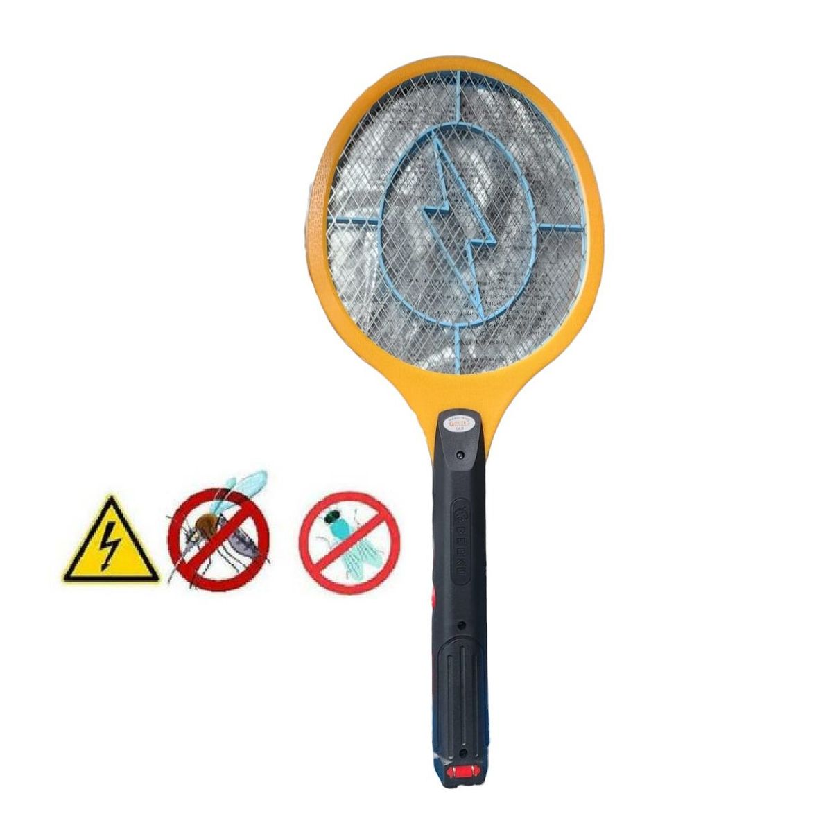 GENERICO - Matamoscas eléctrica 46cm raqueta enchufe recargable