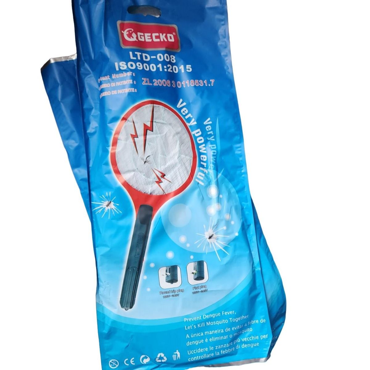 GENERICO - Matamoscas eléctrica 46cm raqueta enchufe recargable