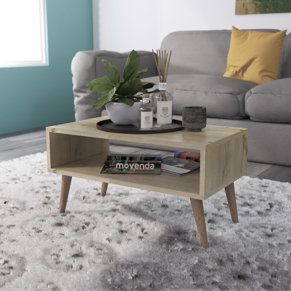 MOVENDA - Mesa de Centro Hortensia patas de madera Movenda Duna