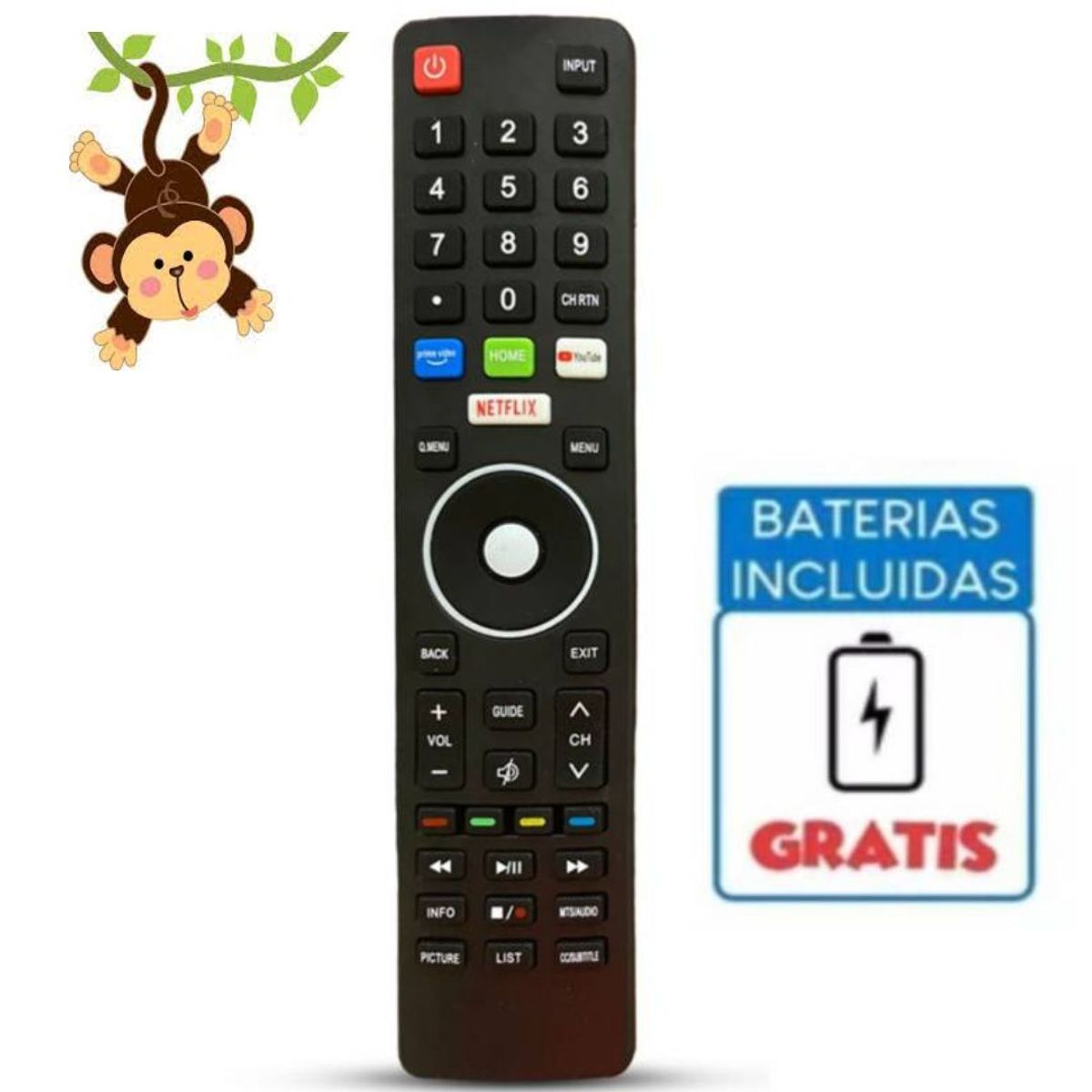 GENERICO - Control Remoto Hyundai Smart tv Grande Con Netflix directo  Pilas