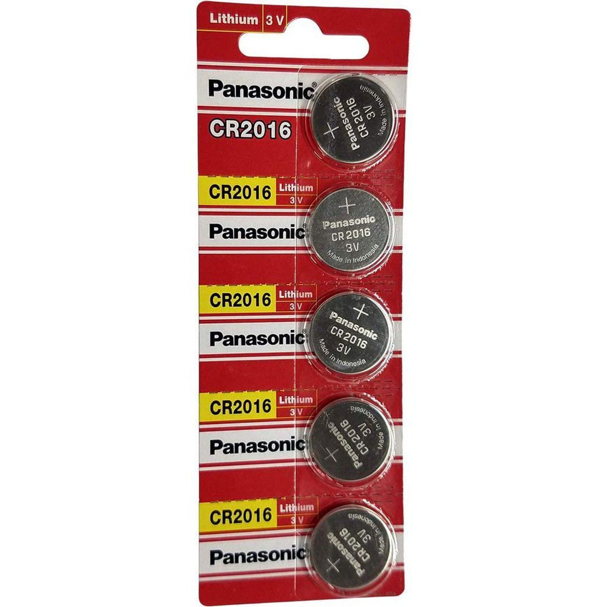 PANASONIC - PILAS CR2016 3V LITIO X 5 UNIDADES PANASONIC