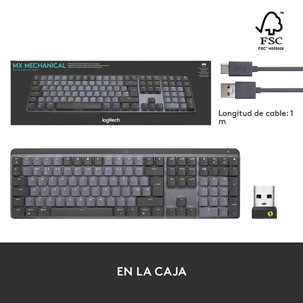 LOGITECH - TECLADO LOGITECH MX MECHANICAL WIRELESSBT ILUMINATED BLACK SP