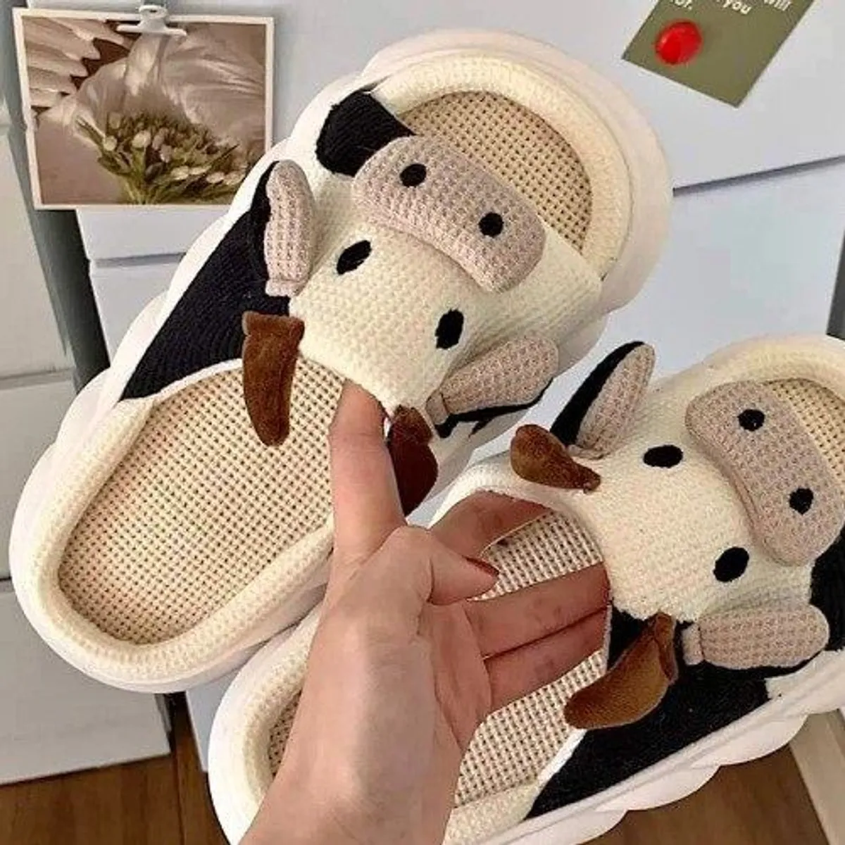 GENERICO - Sandalias kawaii vaca calidadA1_.