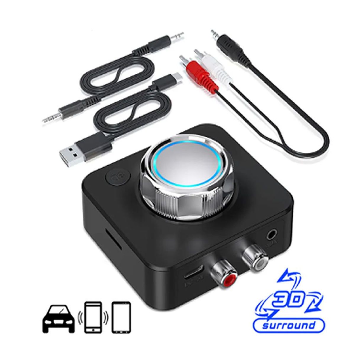 UNIVERSAL - Adaptador Receptor de Audio Bluetooth 5.0 Inalámbrico 3D