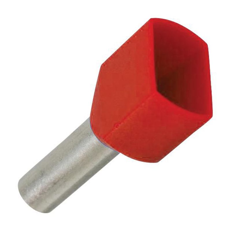 GENERICO - Terminal Doble Sobre moldeado Rojo (Cable 16 awg) X 20UND
