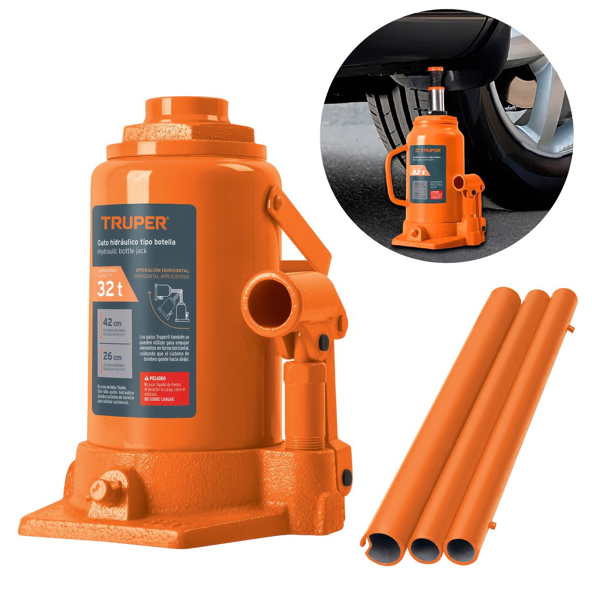 TRUPER - Gata Hidráulica Tipo Botella de 32Ton Truper