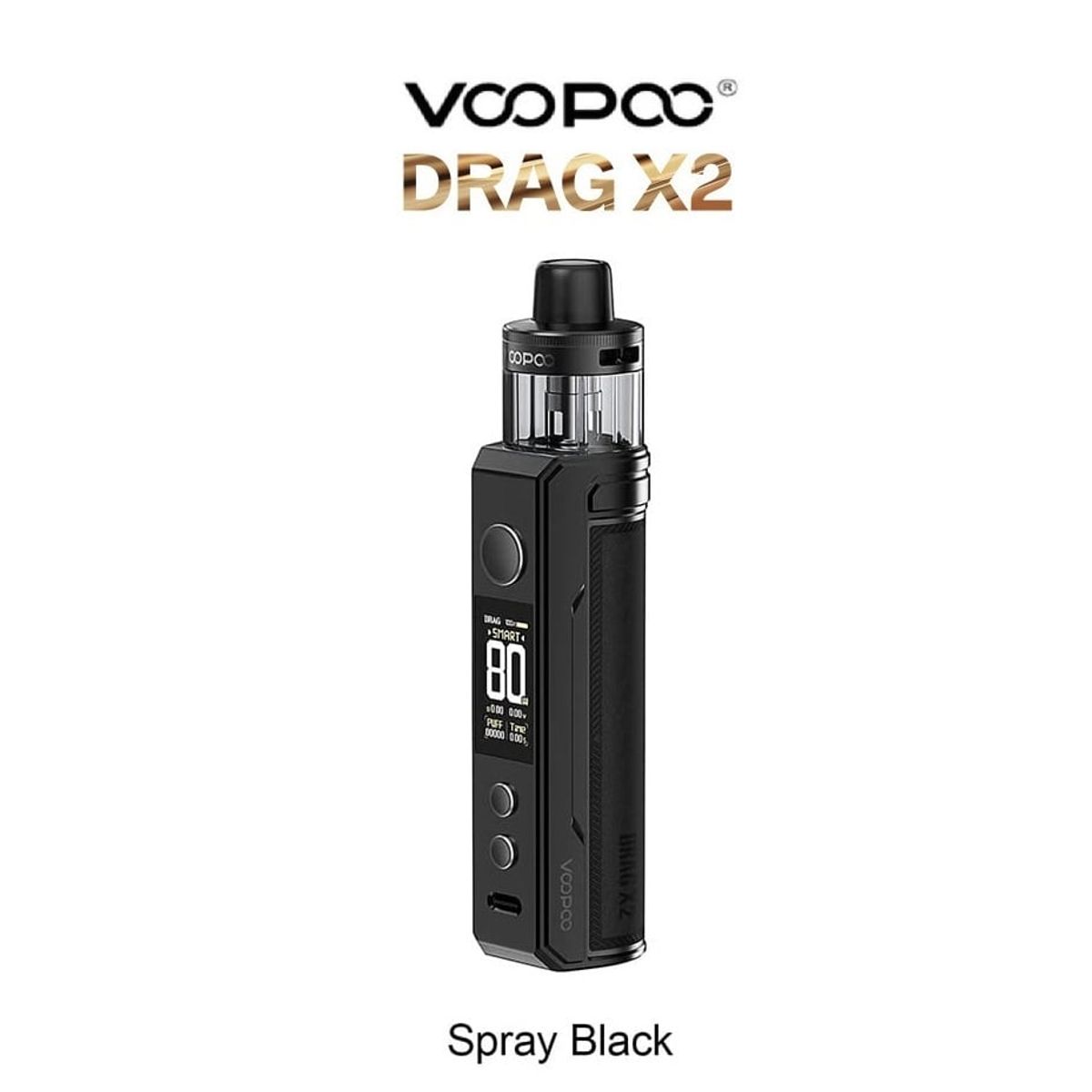 VOOPOO - VOOPOO Drag X2 Kit 80W 5ML PnP X Pod - Diseño SPRAY BLACK
