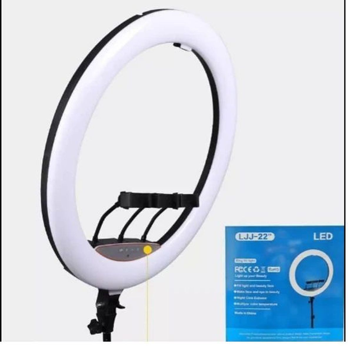 GENERICO - Aro Luz Led Touch 56 CM + Trípode + Control Remoto para 3 Celulares