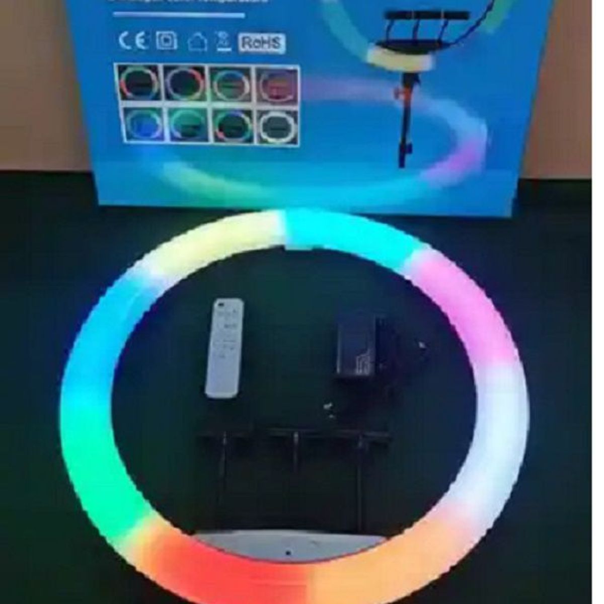 GENERICO - Aro Led 56 CM Color RGB + Trípode + CONTROL REMOTO