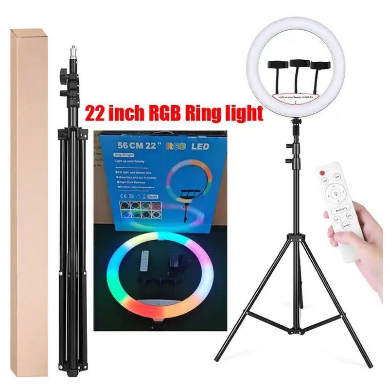 OEM - Aro Luz Led Touch 56 CM RGB + Trípode + Control Remoto